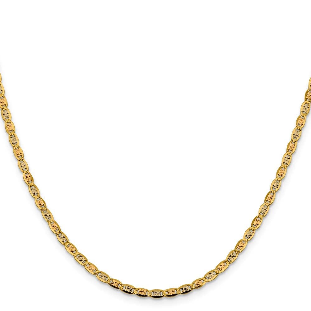14k Tri-Color Gold 2.75mm Valentino Chain Necklace