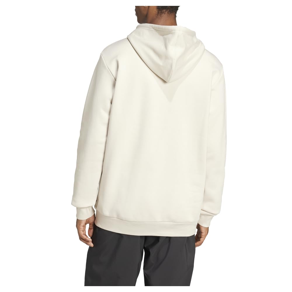 adidas Mens Essentials Fleece Logo Hoodie Casual Outerwear Casual Comfort Technology - Beige