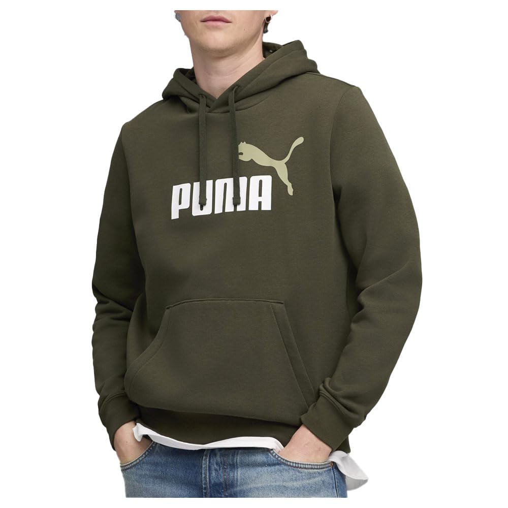 PUMA Mens Essentials 2 Color No. 1 Logo Hoodie Fl Athletic Outerwear Casual - Green