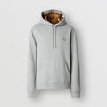 Embroidered EKD Cotton Blend Hoodie in Pale grey melange - Men | Burberry® Official