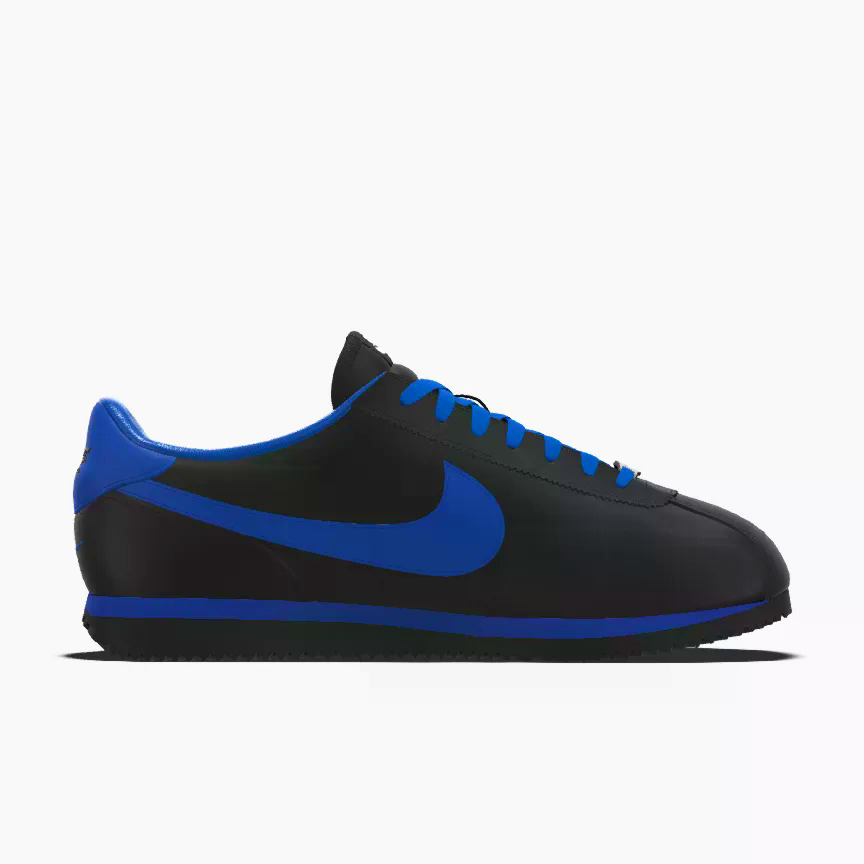 Nike Cortez Custom Black & Blue - Limited Edition, Leather, All Season, Special