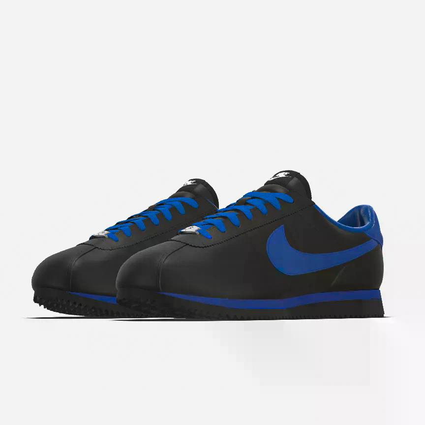 Nike Cortez Custom Black & Blue - Limited Edition, Leather, All Season, Special