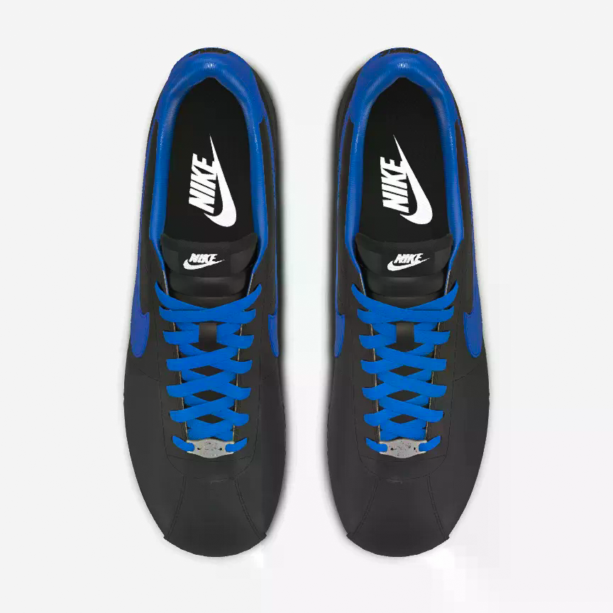 Nike Cortez Custom Black & Blue - Limited Edition, Leather, All Season, Special