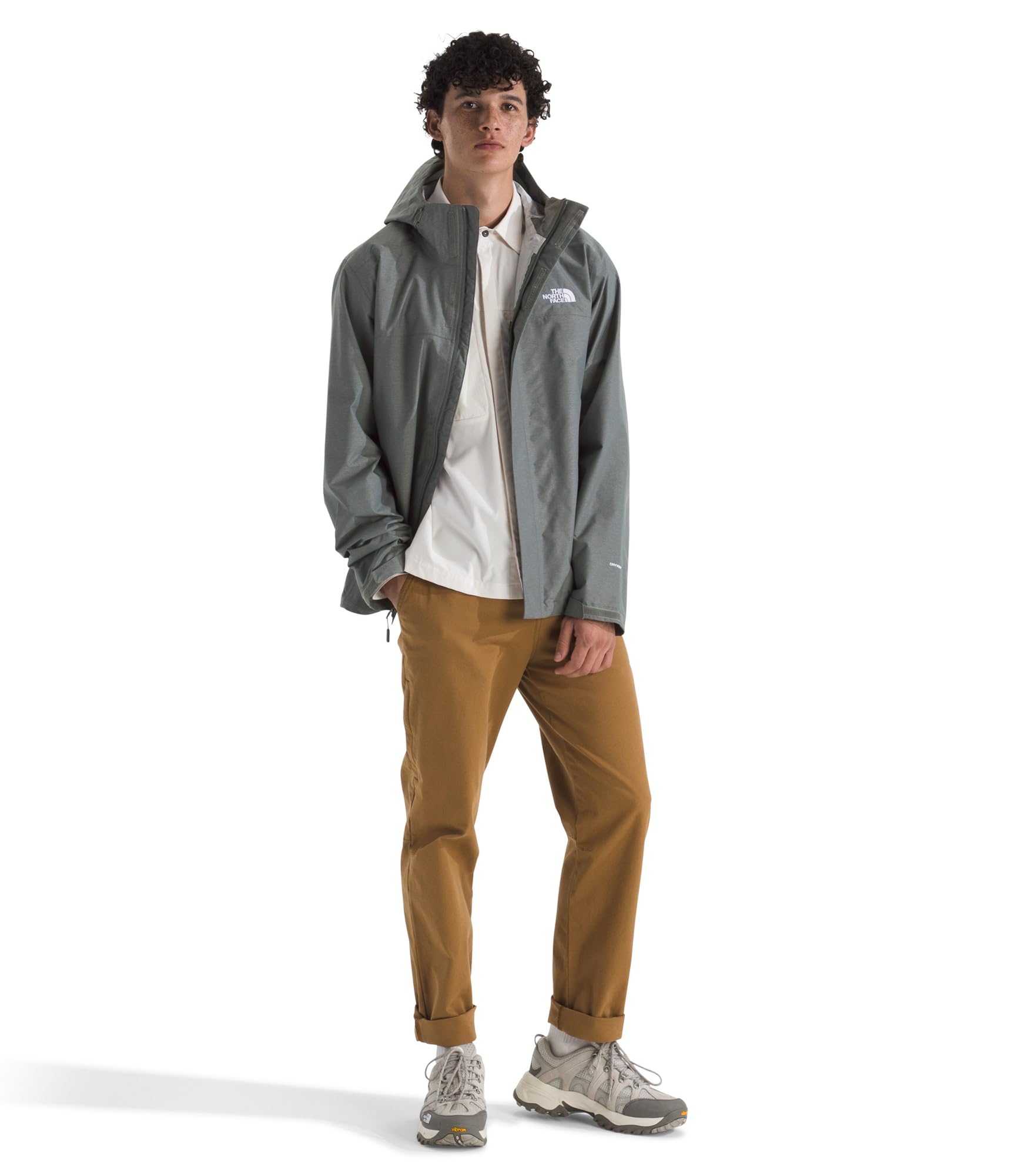 The North Face mens Venture 2 Jacket - Waterproof & Windproof Hooded Raincoat, Adjustable Hood, Breathable Pit-zips