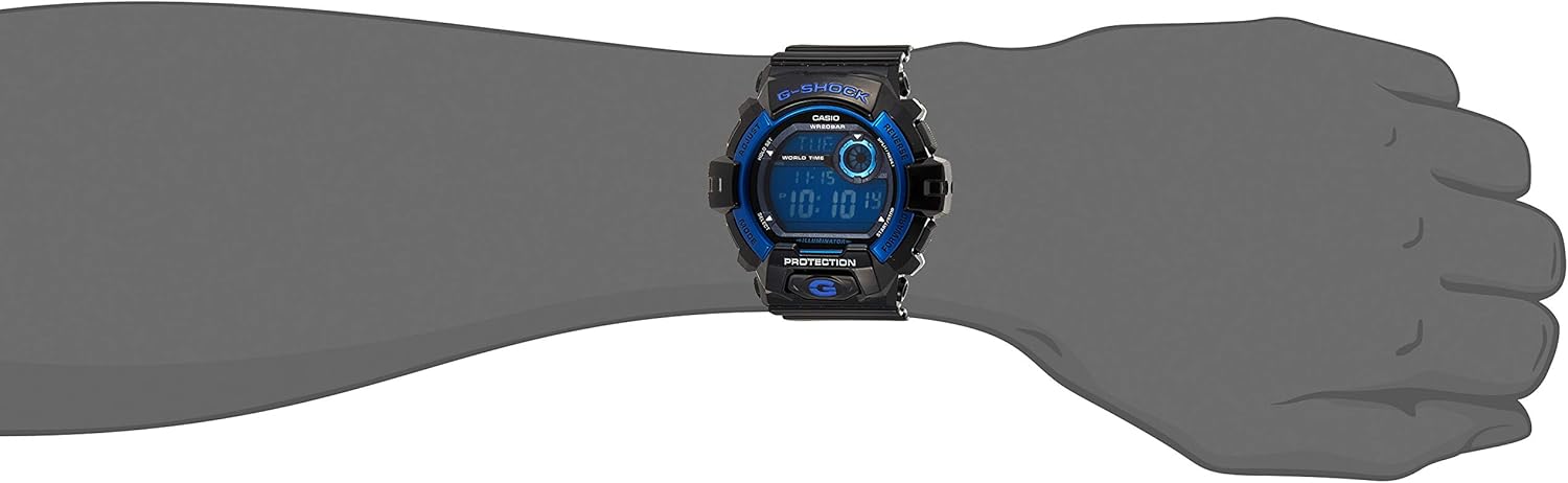 Casio Men's G8900A-1CR G-Shock Black and Blue Resin Digital Sport Watch