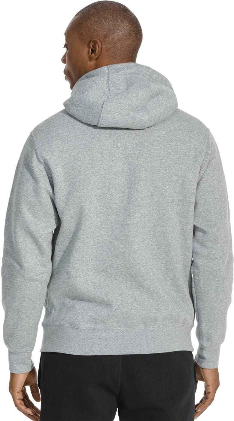 Nike Men's Sportswear Club Fleece Full Zip Hoodie, Fleece Zip-Up Hoodie Men, Dark Grey Heather/Mattelic Silver/White, L