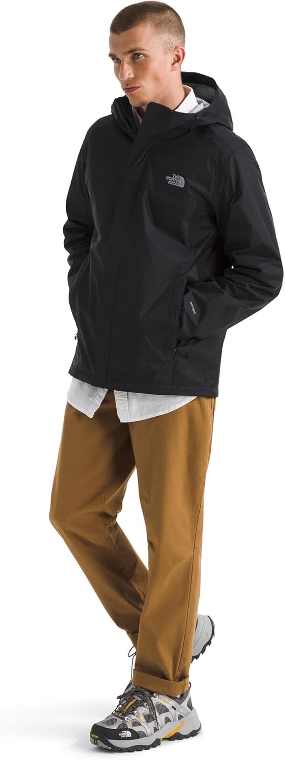 The North Face mens Venture 2 Jacket - Waterproof & Windproof Hooded Raincoat, Adjustable Hood, Breathable Pit-zips