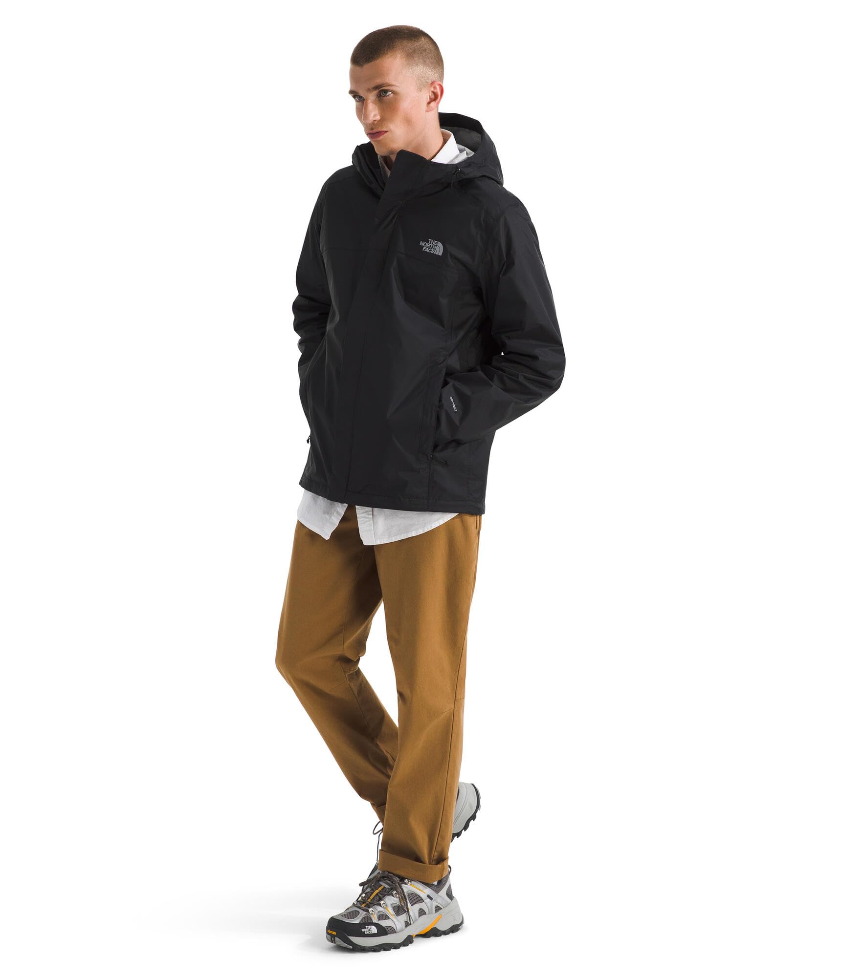 The North Face mens Venture 2 Jacket - Waterproof & Windproof Hooded Raincoat, Adjustable Hood, Breathable Pit-zips