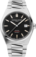 Frederique Constant Mens Swiss Automatic Highlife COSC Silver-Tone Stainless Steel Watch with Bracelet and Additional Black Nubuck Leather Strap, Style: FC-303BBG3NH6B