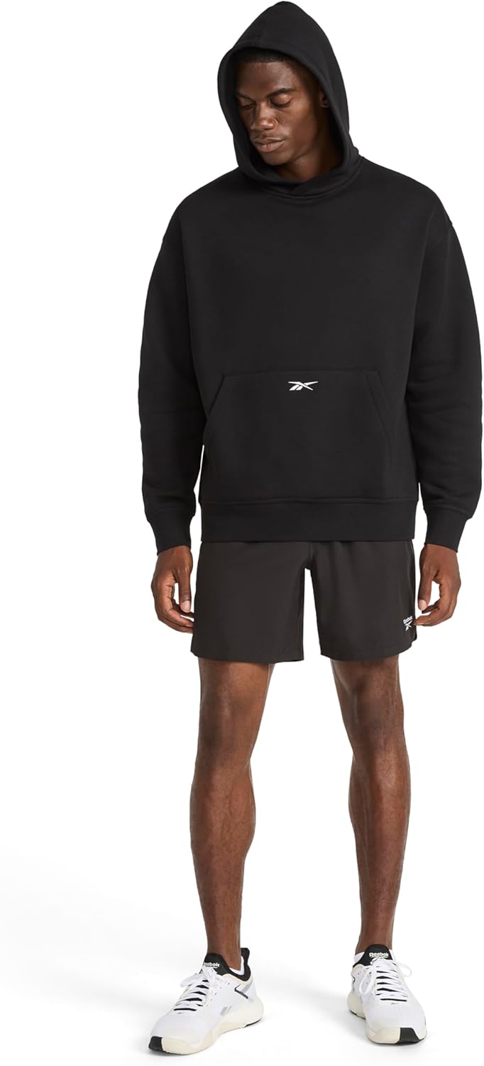 Reebok Men's Transition Hoodie, Oversized Fit, Midweight Cotton-poly Fleece Fabric