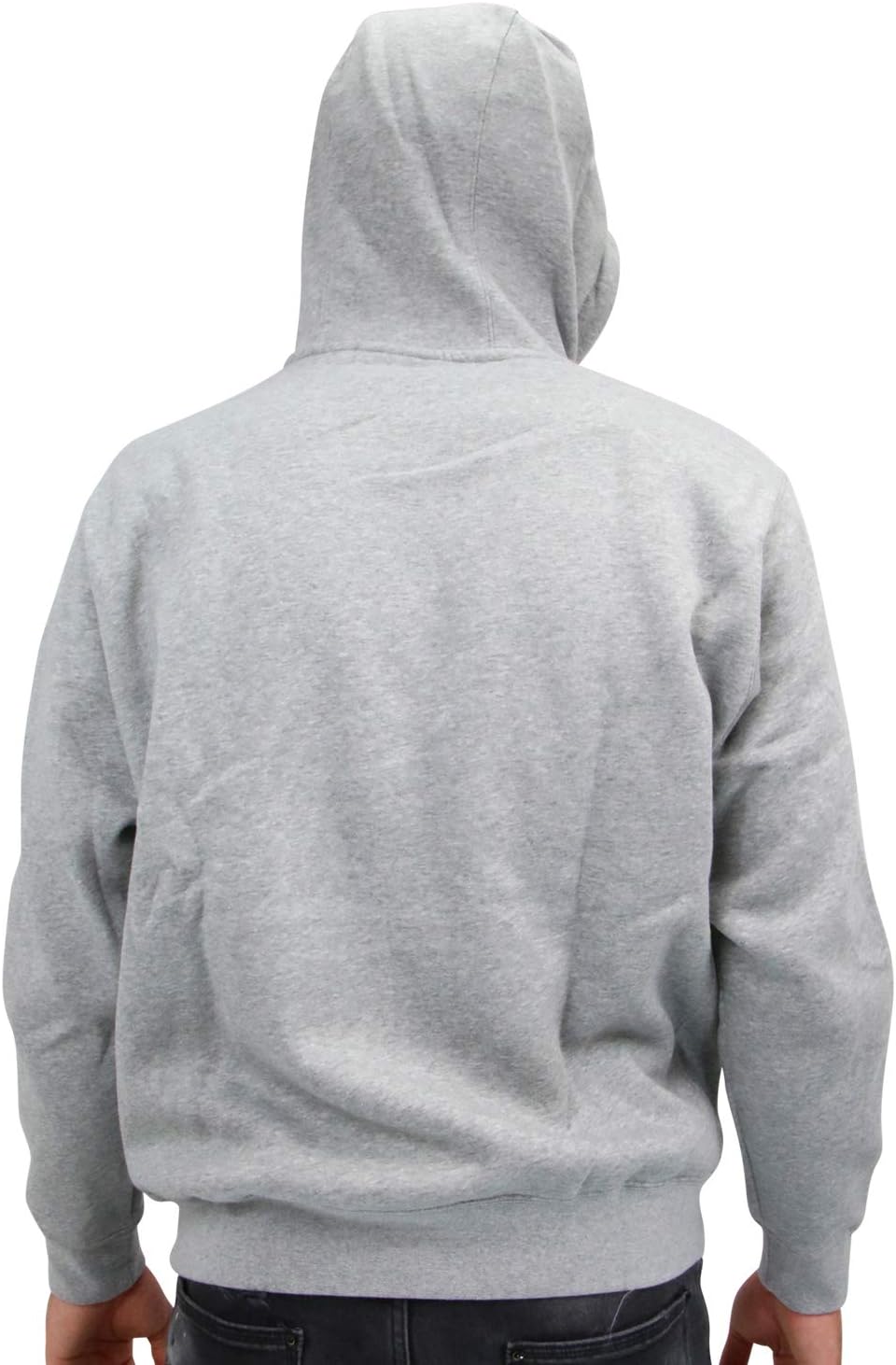 Nike Men's Sportswear Club Fleece Full Zip Hoodie, Fleece Zip-Up Hoodie Men, Dark Grey Heather/Mattelic Silver/White, L
