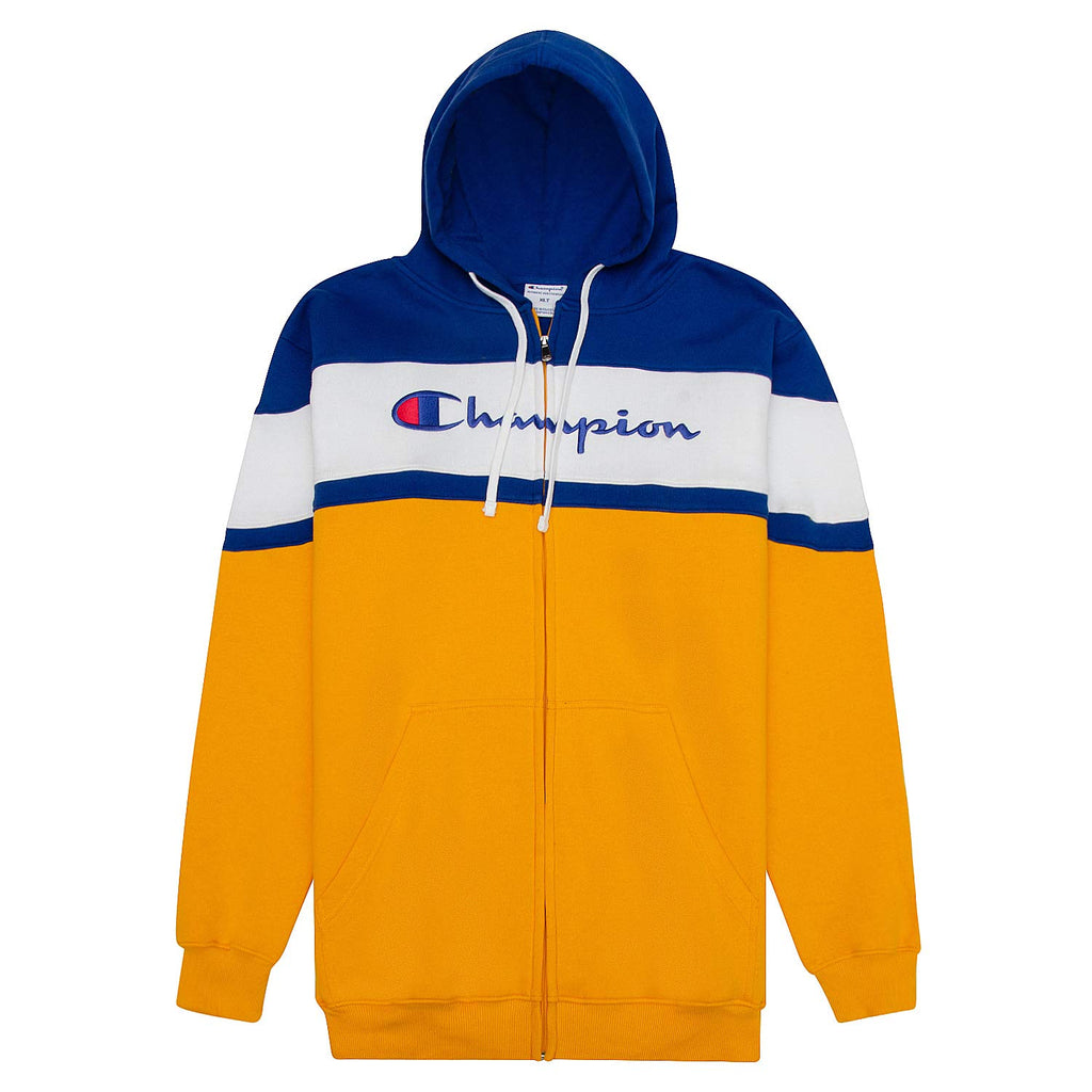 Champion Mens Big and Tall Full Zip Hoodie Classic Embroidered Logo