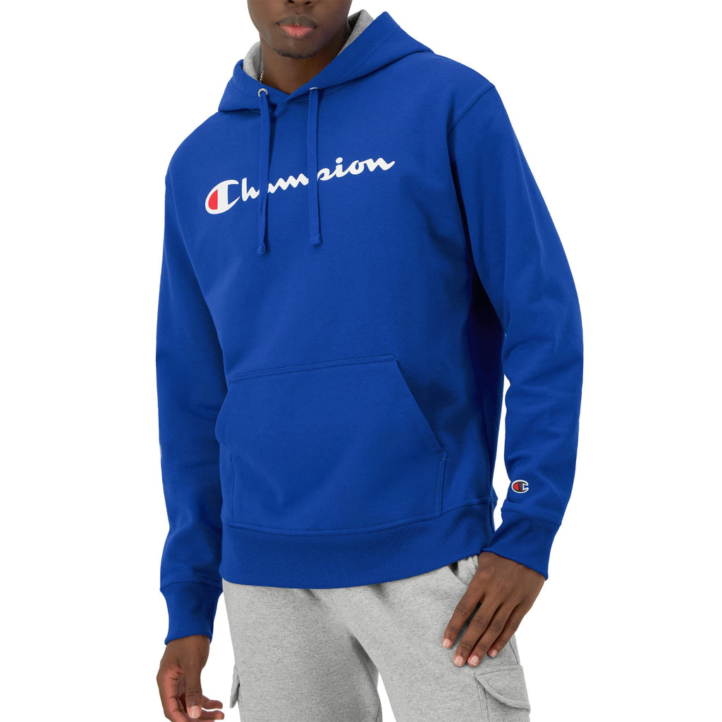 Champion Men's Fleece Script Logo Hoodie (Reg. Or Big & Tall)