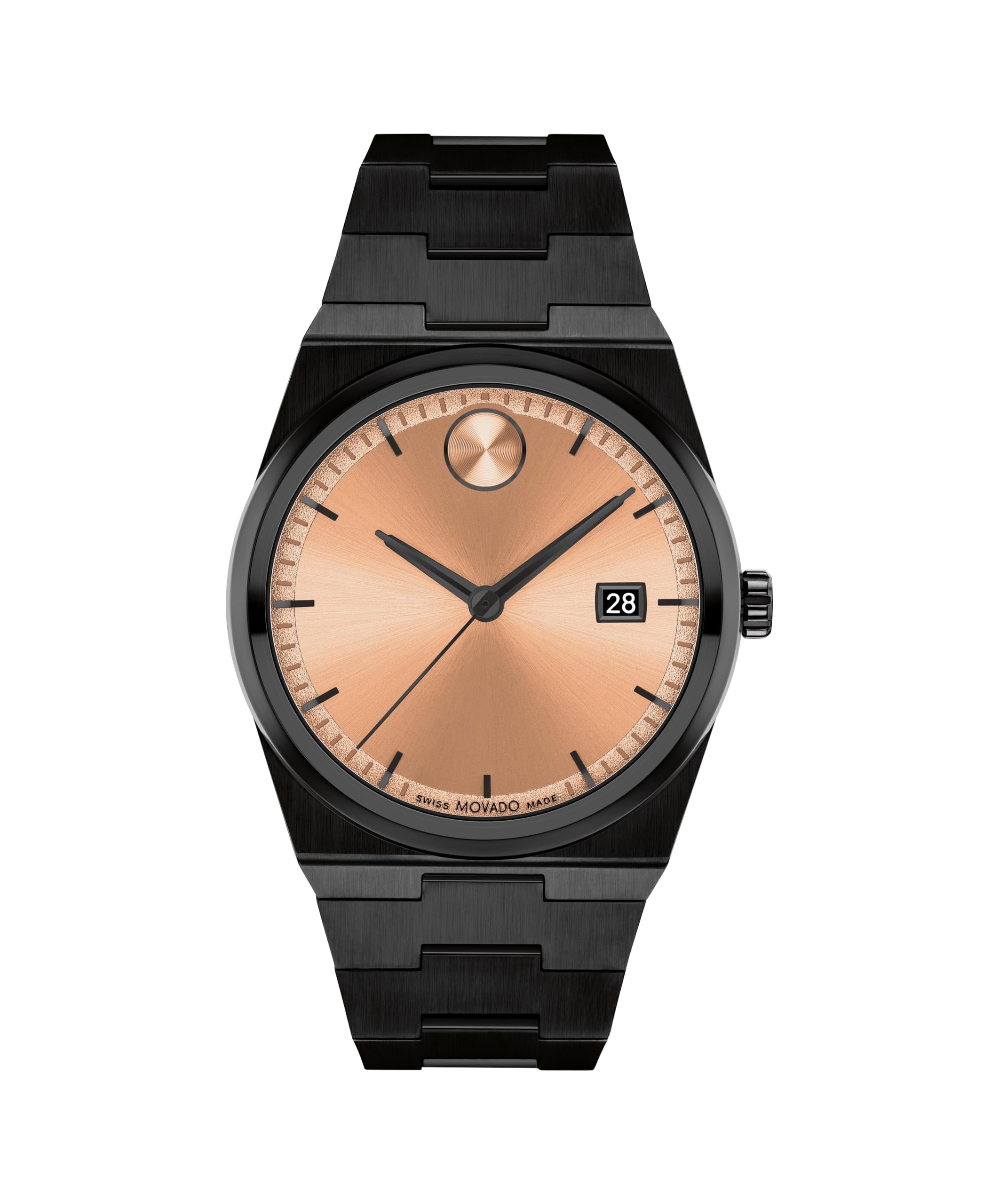 Movado Bold Quest Men's Sport Watch - Swiss Quartz Movement, Stainless Steel Link Bracelet - 5 ATM Water Resistance - Luxury Fashion Timepiece for Him - 40mm