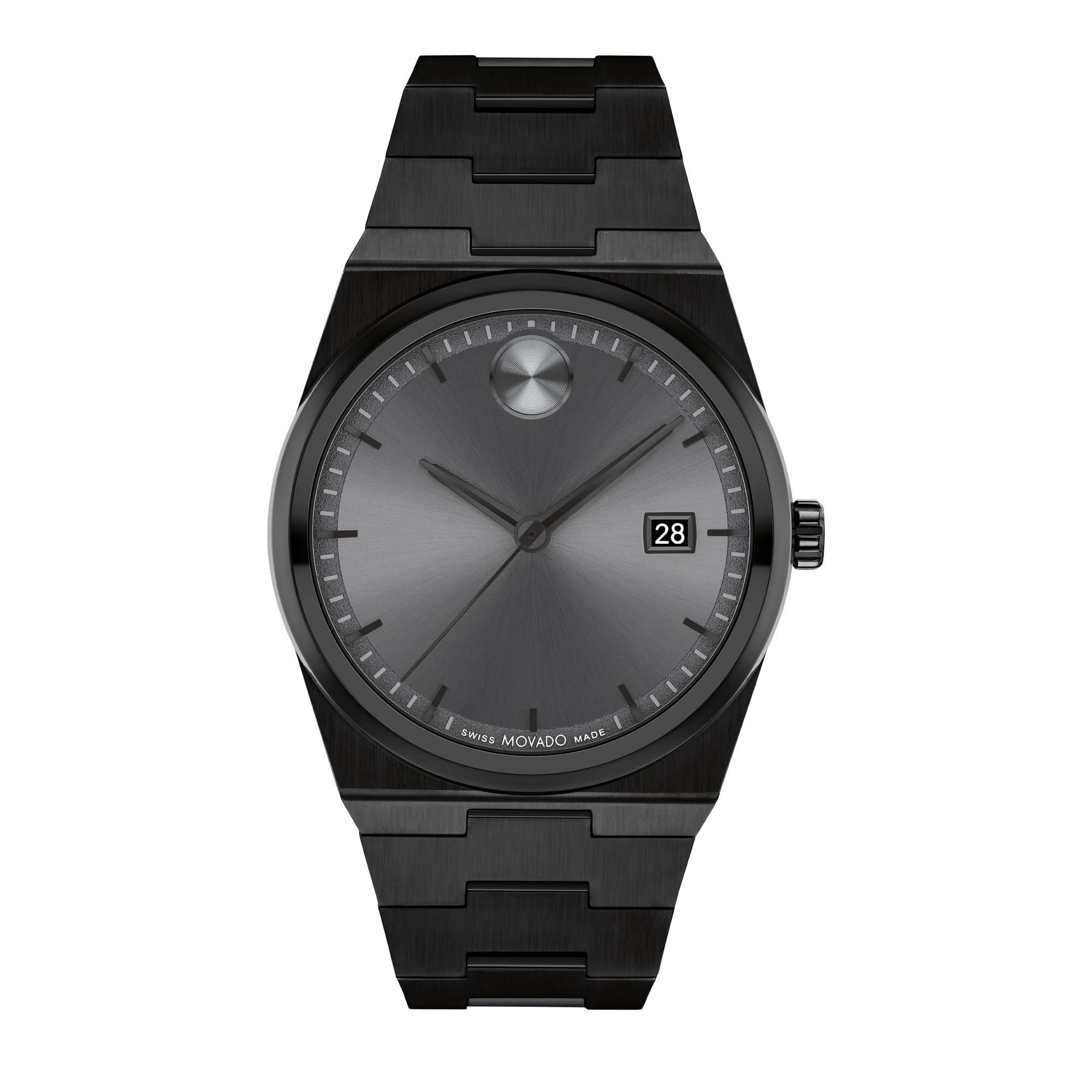 Movado Bold Quest Men's Sport Watch - Swiss Quartz Movement, Stainless Steel Link Bracelet - 5 ATM Water Resistance - Luxury Fashion Timepiece for Him - 40mm