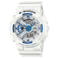 Casio G-Shock White Blue Hidden Glow Analog-Digital Resin Watch GA110HDS-7A