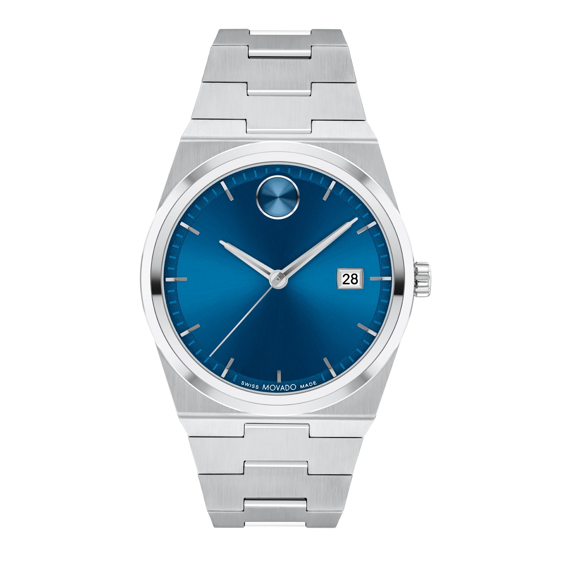 Movado Bold Quest Men's Sport Watch - Swiss Quartz Movement, Stainless Steel Link Bracelet - 5 ATM Water Resistance - Luxury Fashion Timepiece for Him - 40mm