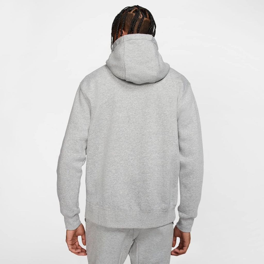 Nike Men's Sportswear Club Fleece Full Zip Hoodie, Fleece Zip-Up Hoodie Men, Dark Grey Heather/Mattelic Silver/White, L