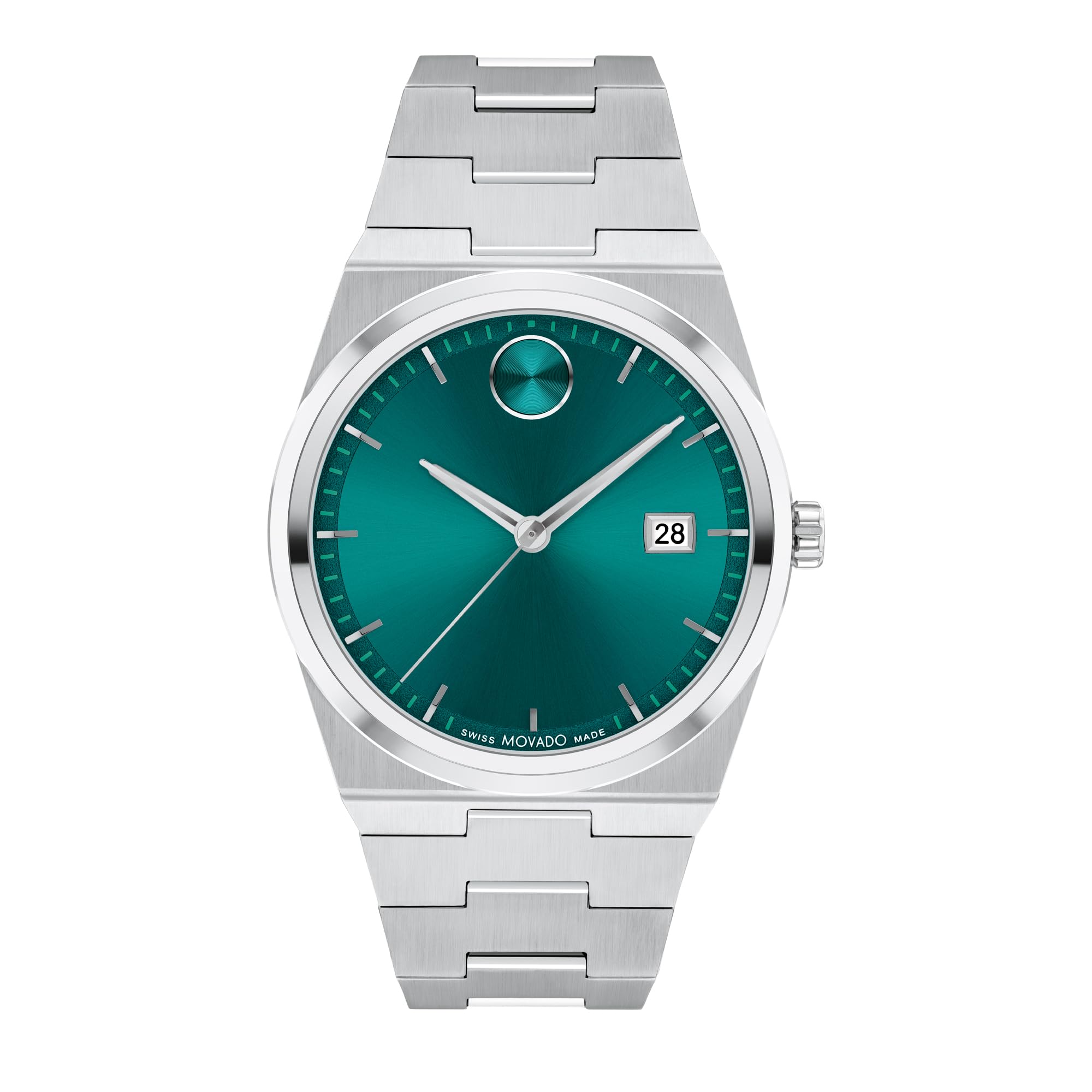 Movado Bold Quest Men's Sport Watch - Swiss Quartz Movement, Stainless Steel Link Bracelet - 5 ATM Water Resistance - Luxury Fashion Timepiece for Him - 40mm