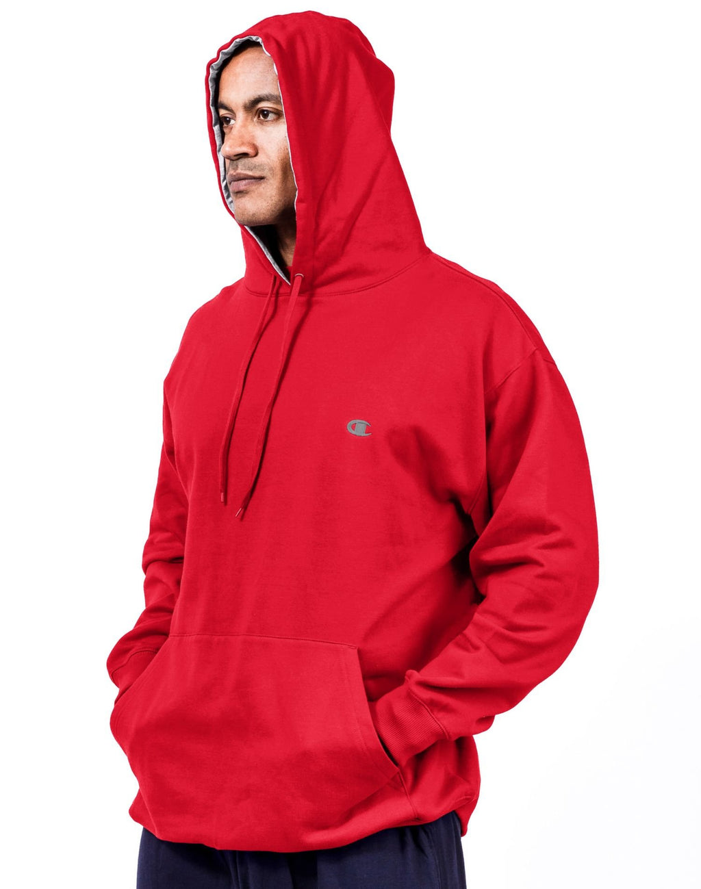 Champion Men's Fleece Script Logo Hoodie (Reg. Or Big & Tall)