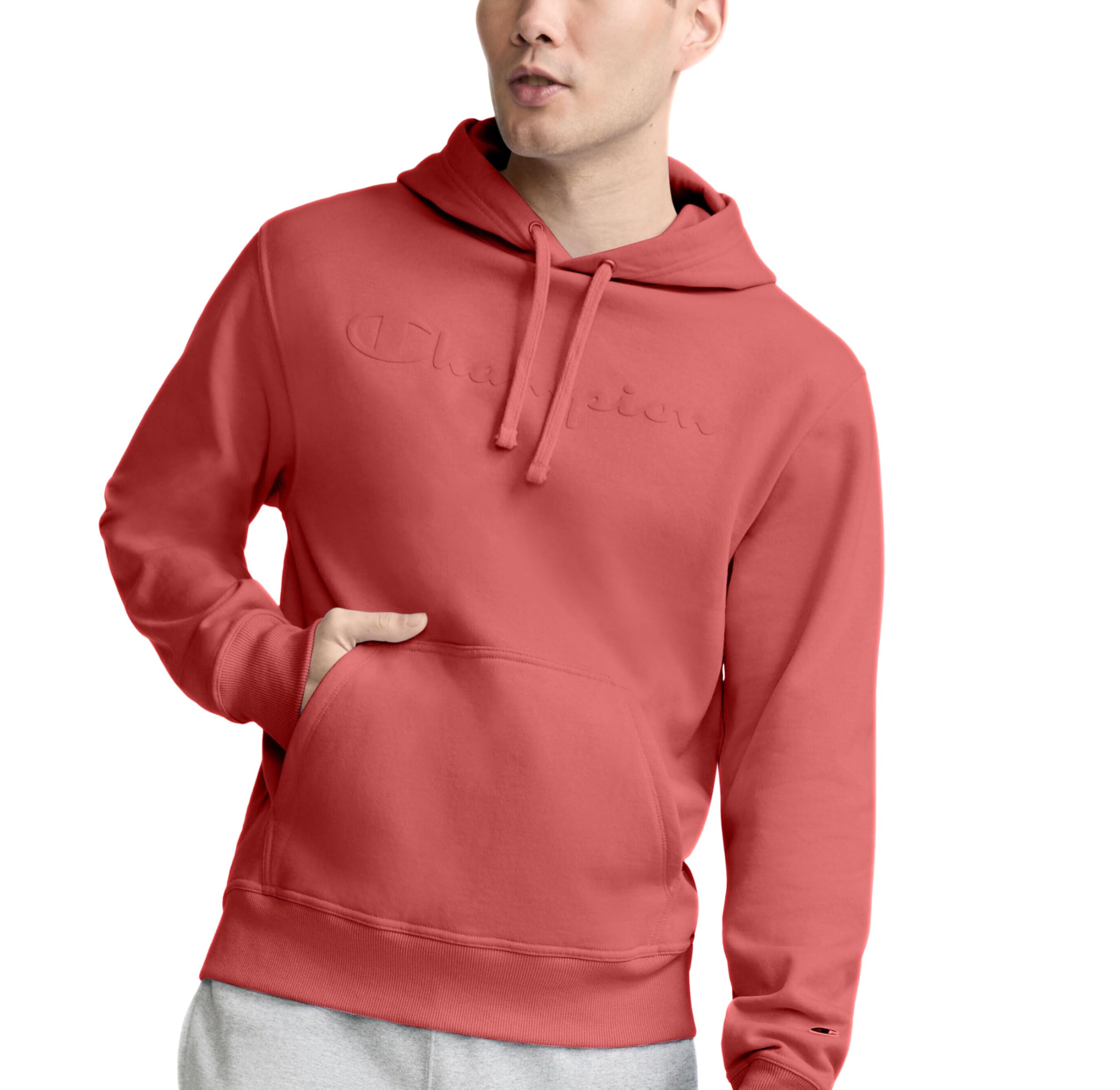 Champion Men's Fleece Script Logo Hoodie (Reg. Or Big & Tall)