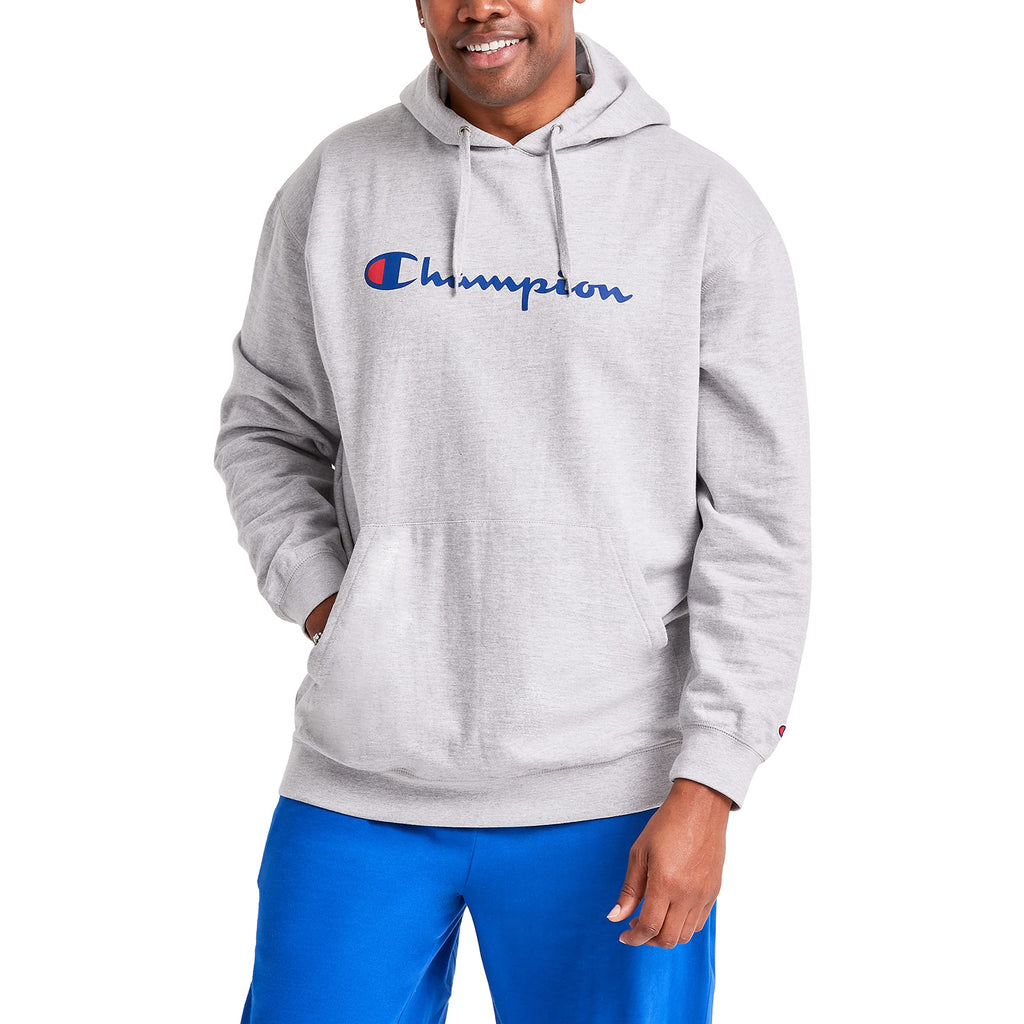 Champion Men's Fleece Script Logo Hoodie (Reg. Or Big & Tall)