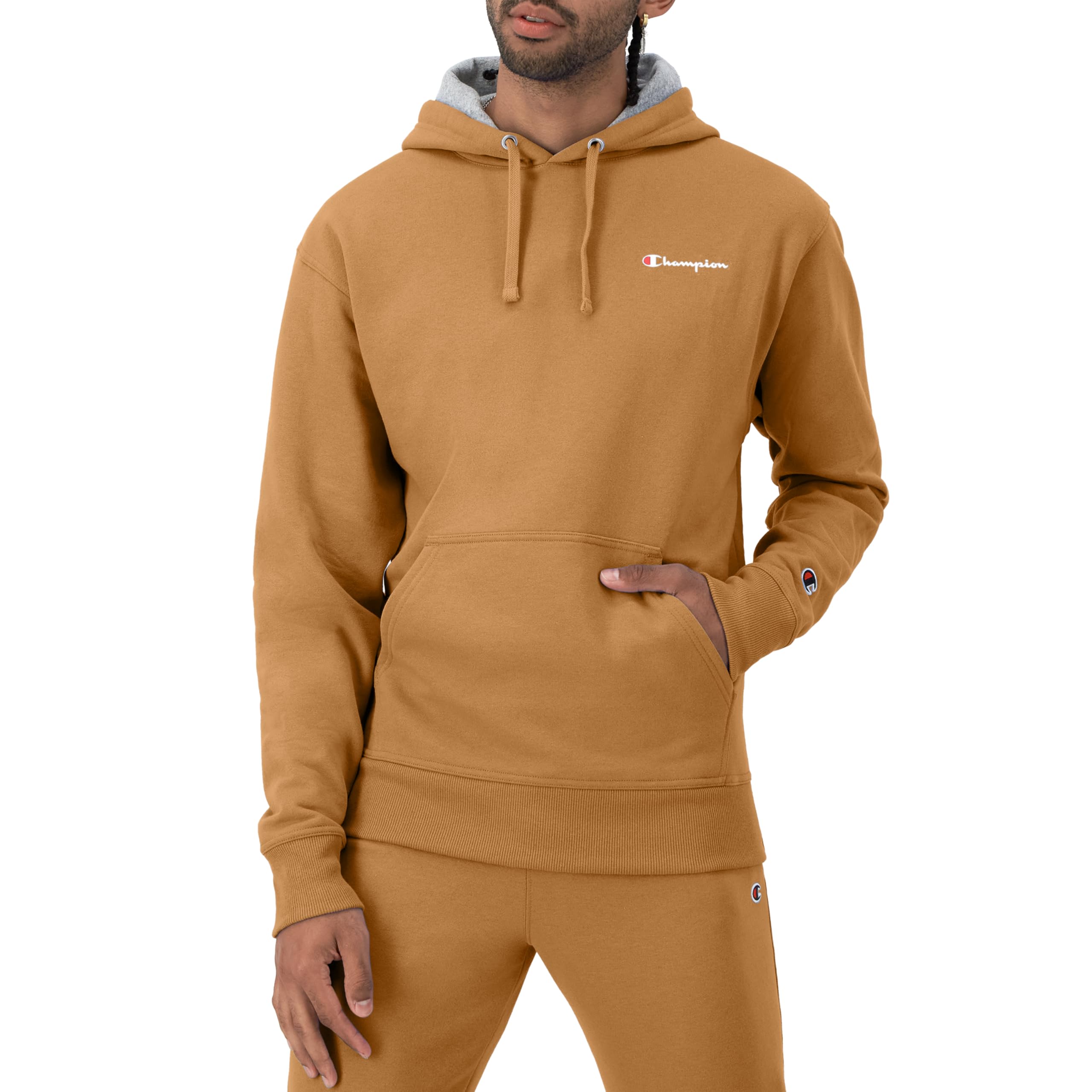 Champion Men's Fleece Script Logo Hoodie (Reg. Or Big & Tall)
