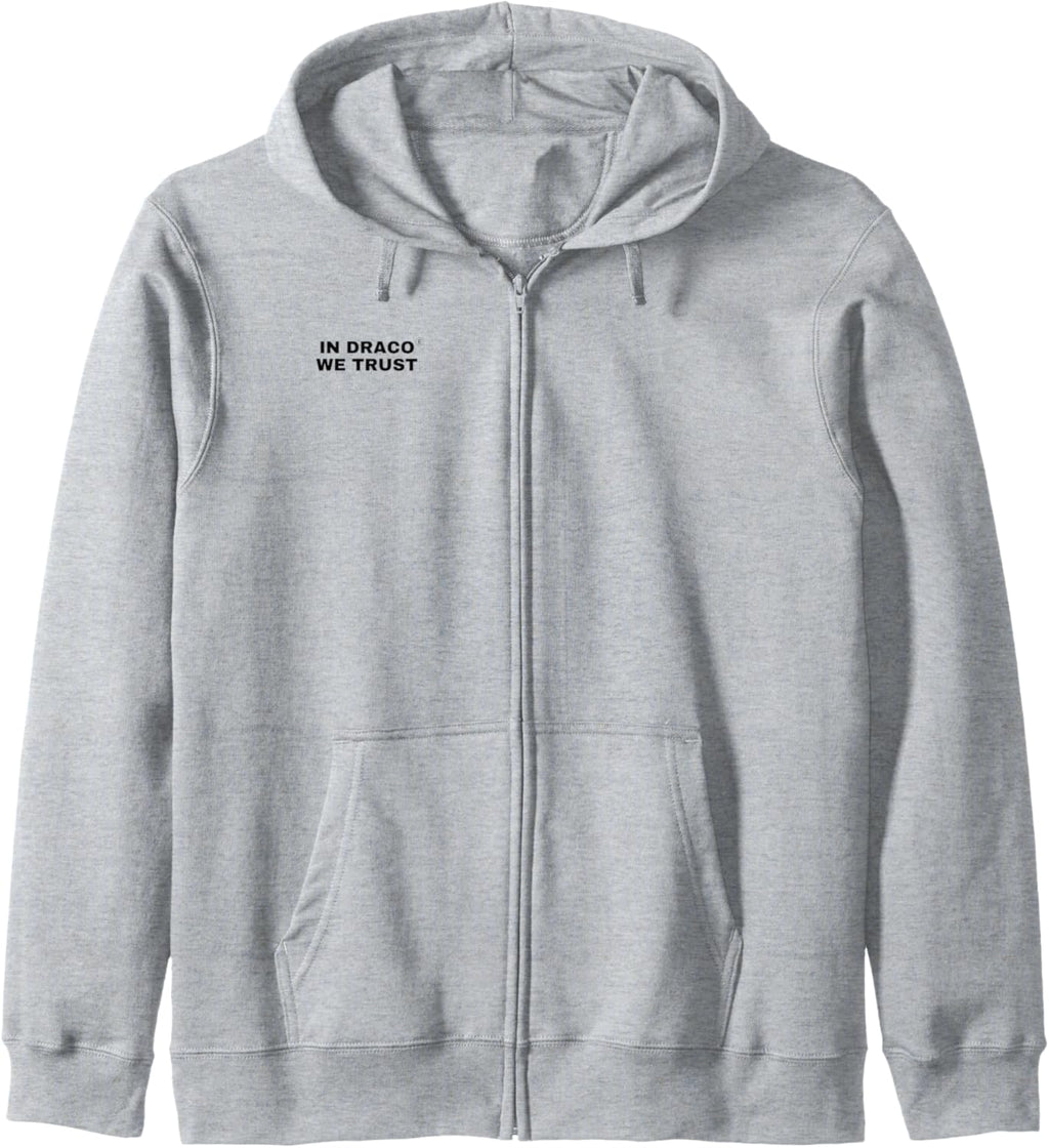 In Draco We Trust | Bold Statement — Black Edition Zip Hoodie