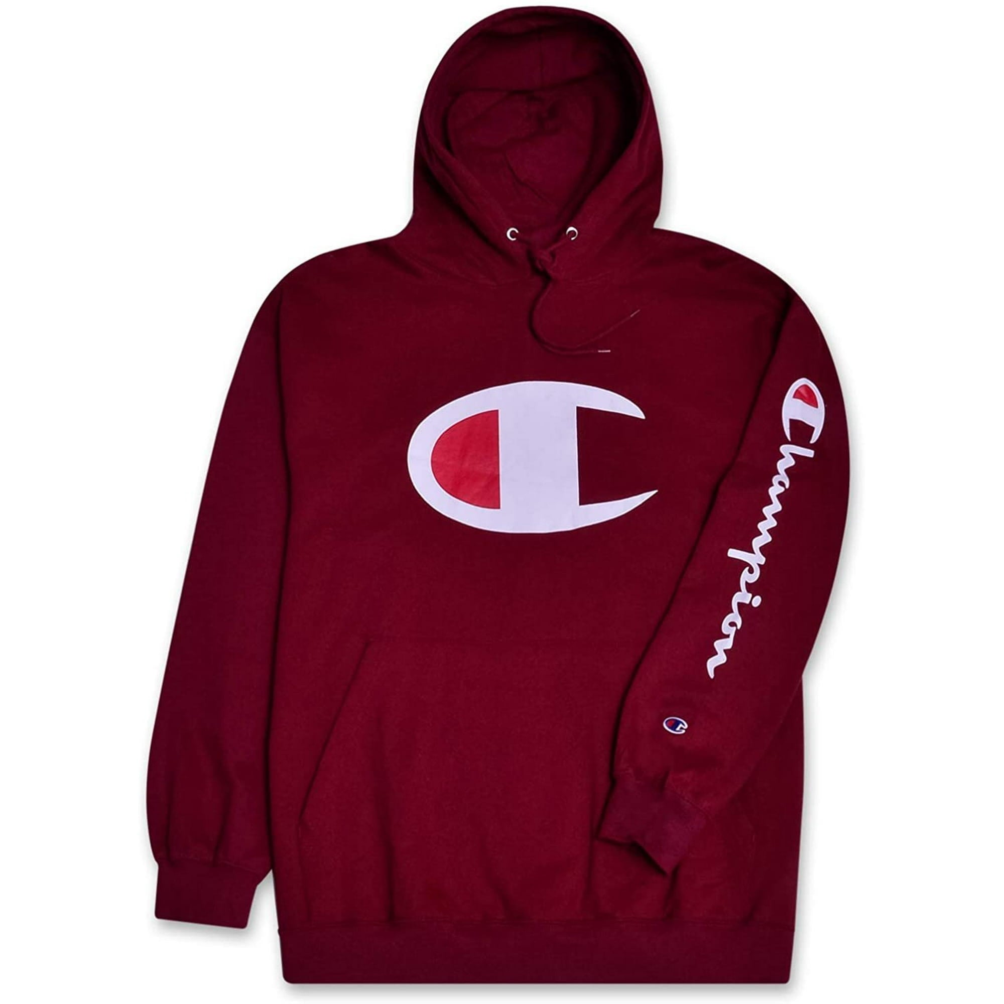 Champion Hoodie Men Big and Tall Hoodies for Men Pullover Sweatshirt Burgundy