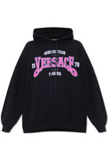 VersaceLogo Printed Drawstring Hoodie