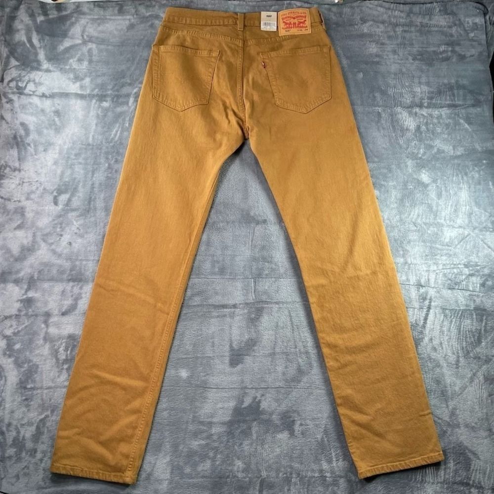 Levi's 505 Regular Jeans Mens 31x34 Regular Fit Straight Leg Mustard Brown NWT