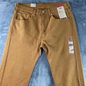 Levi's 505 Regular Jeans Mens 31x34 Regular Fit Straight Leg Mustard Brown NWT