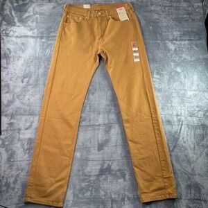 Levi's 505 Regular Jeans Mens 31x34 Regular Fit Straight Leg Mustard Brown NWT