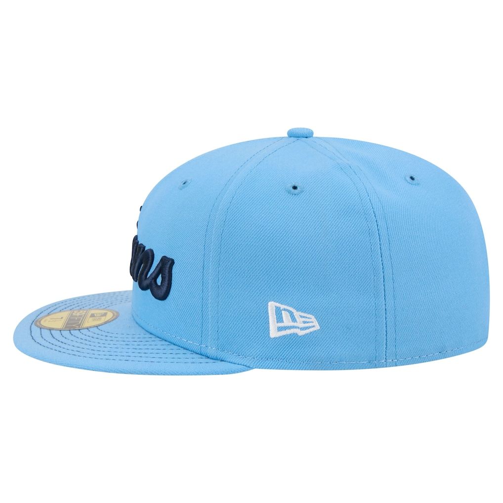 Men's New Era Light Blue Tennessee Titans Script 59FIFTY Fitted Hat