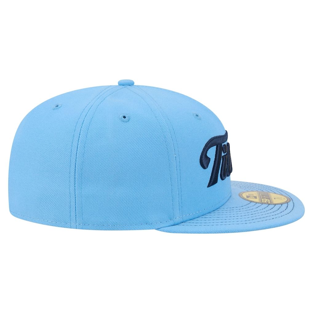 Men's New Era Light Blue Tennessee Titans Script 59FIFTY Fitted Hat