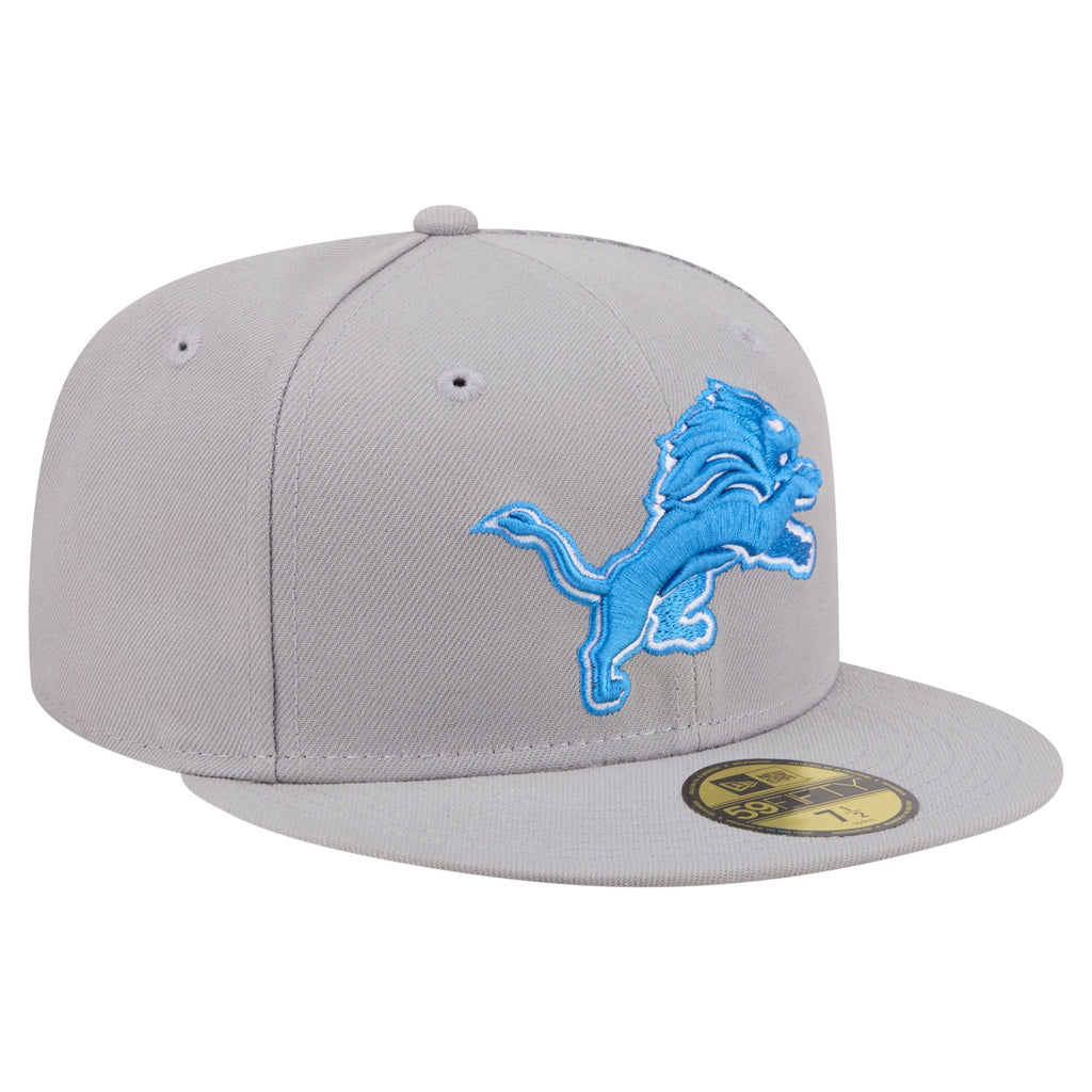 Men's New Era Gray Detroit Lions 59FIFTY Fitted Hat