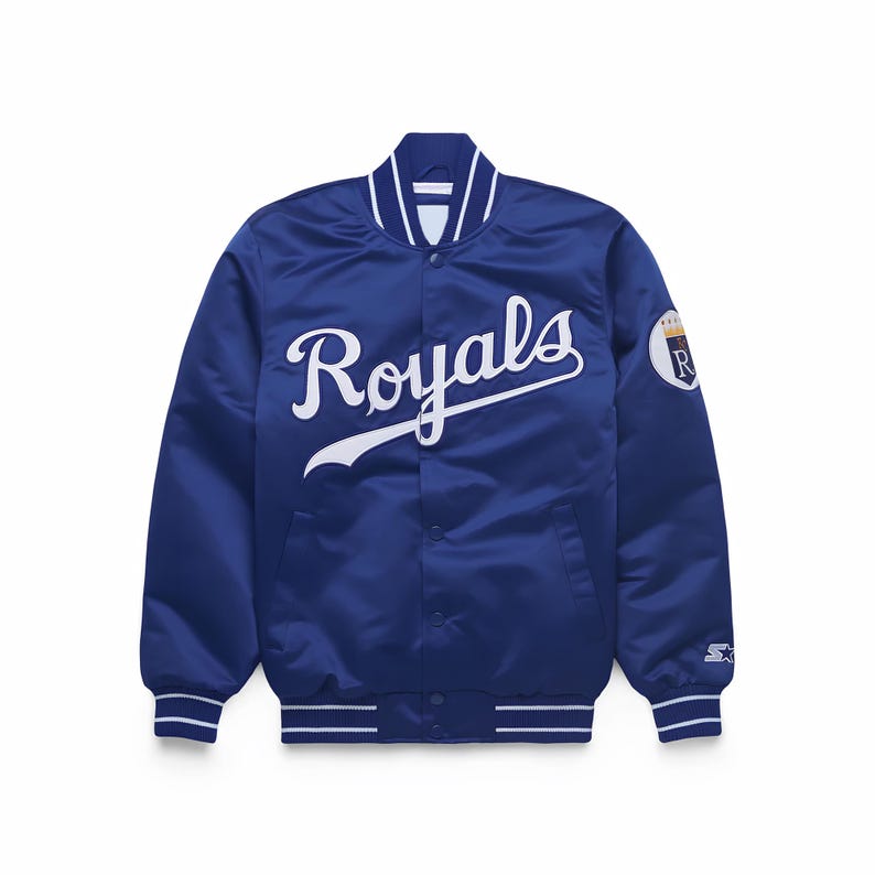 Kansas City Royals Satin Varsity Jacket: Baseball Bomber