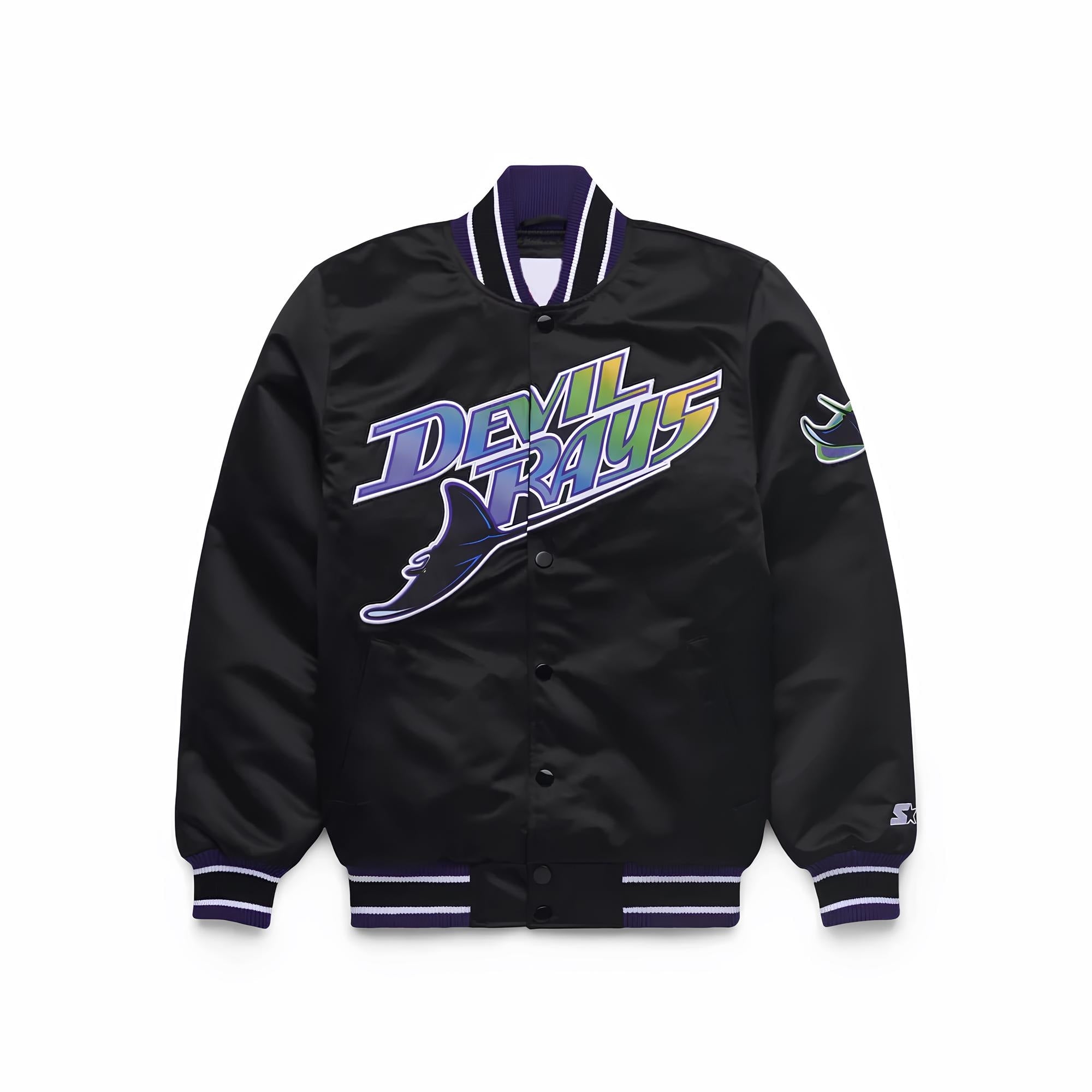 Tampa Bay Devil Rays Satin Varsity Jacket, Baseball Bomber