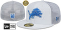 Detroit Lions TEAM-BASIC TRUCKER White Fitted Hat by New Era
