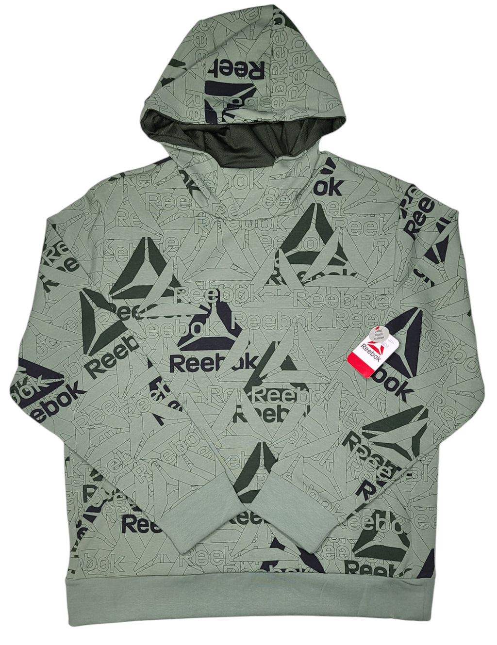 Reebok #11531 NEW  Classic Unwind AOP Pullover Logo Hoodie
