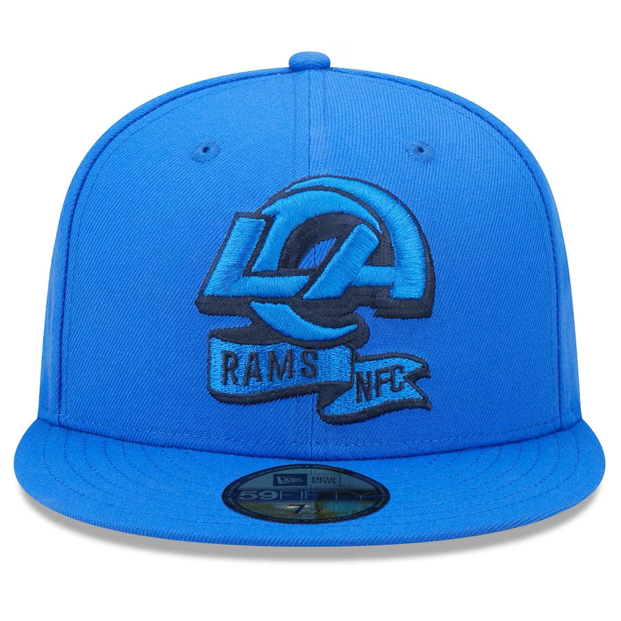 LA Rams New Era Tonal 2022 Sideline 59FIFTY Fitted Hat Size 7 1/4 - Royal