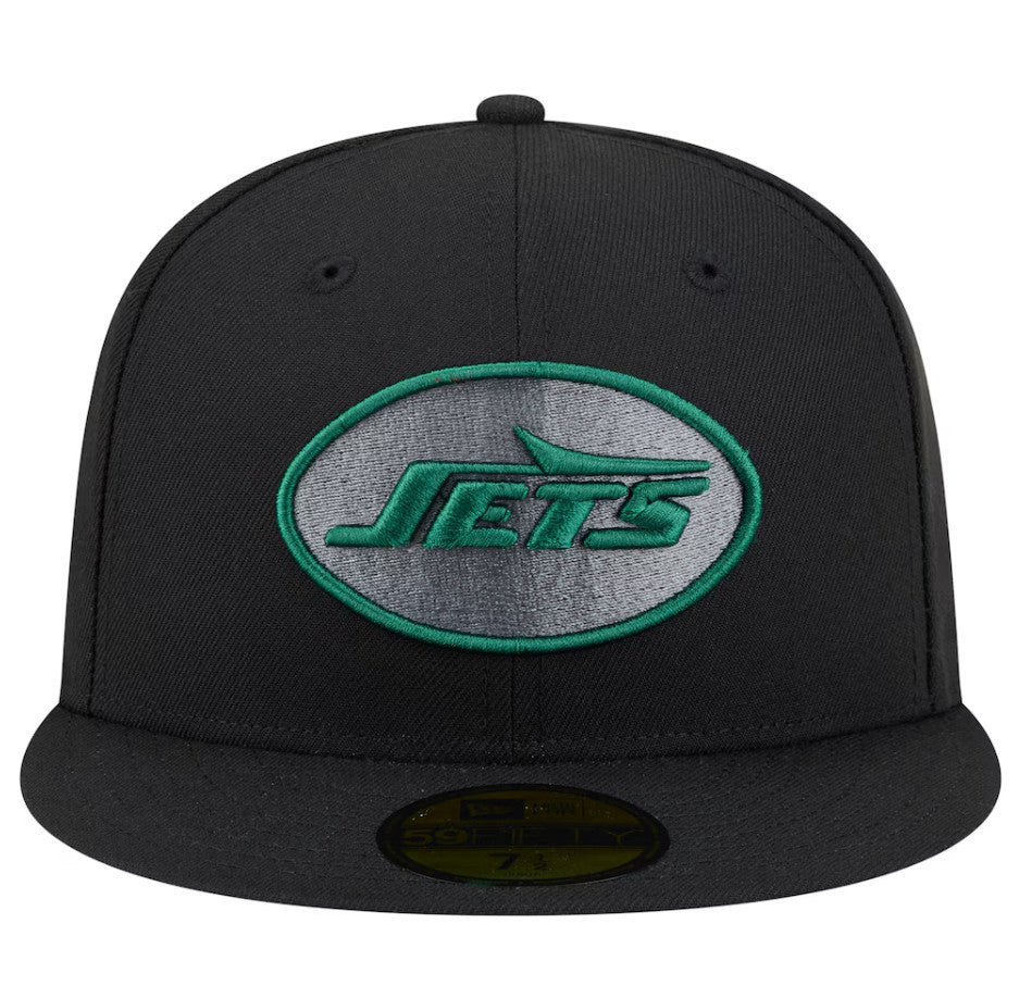 Men's New York Jets New Era Black Color Pop 59FIFTY Fitted Hat