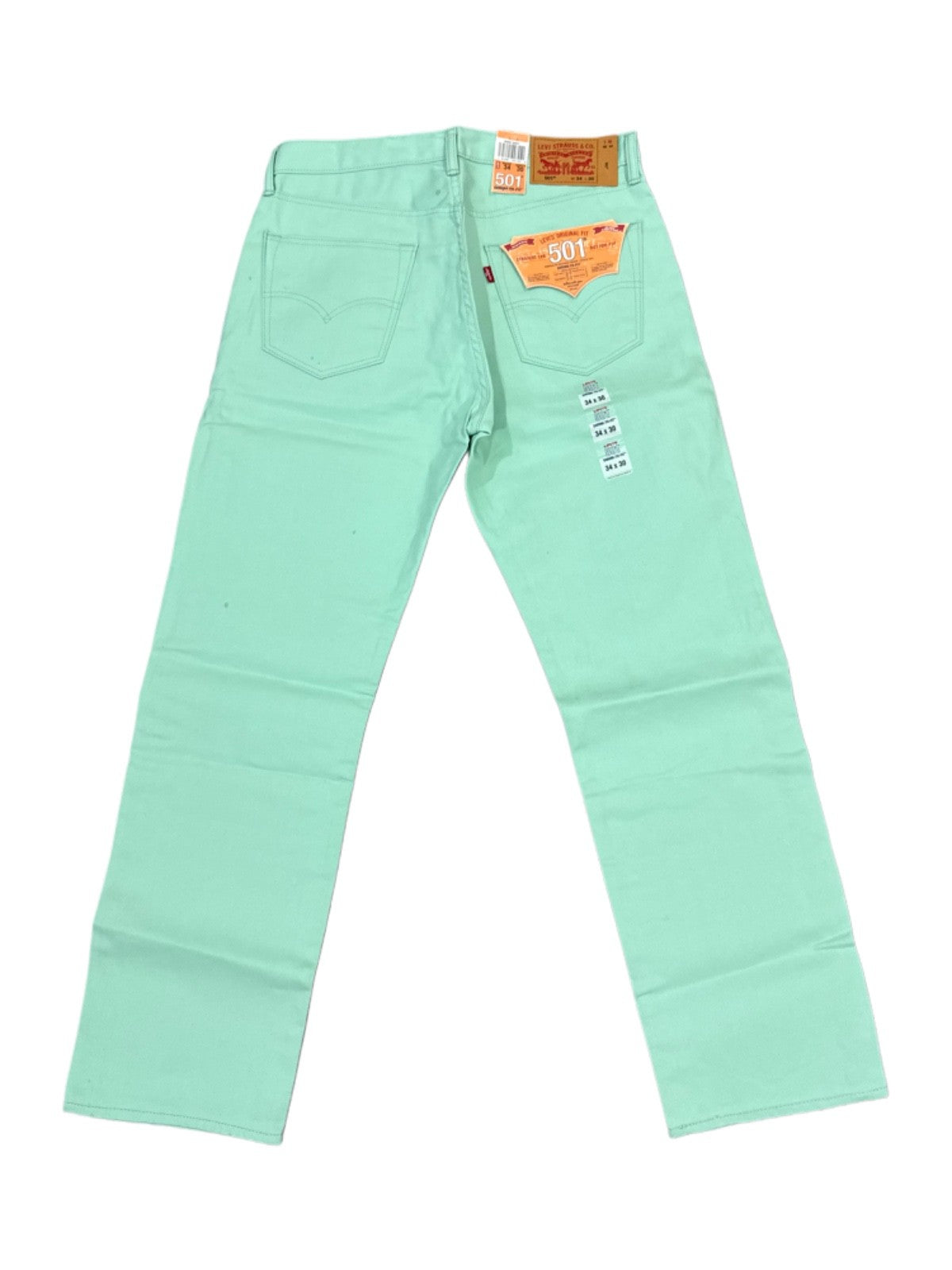 Levi's Men's 501 Shrink To Fit Original Fit Color Mint Green 005012597