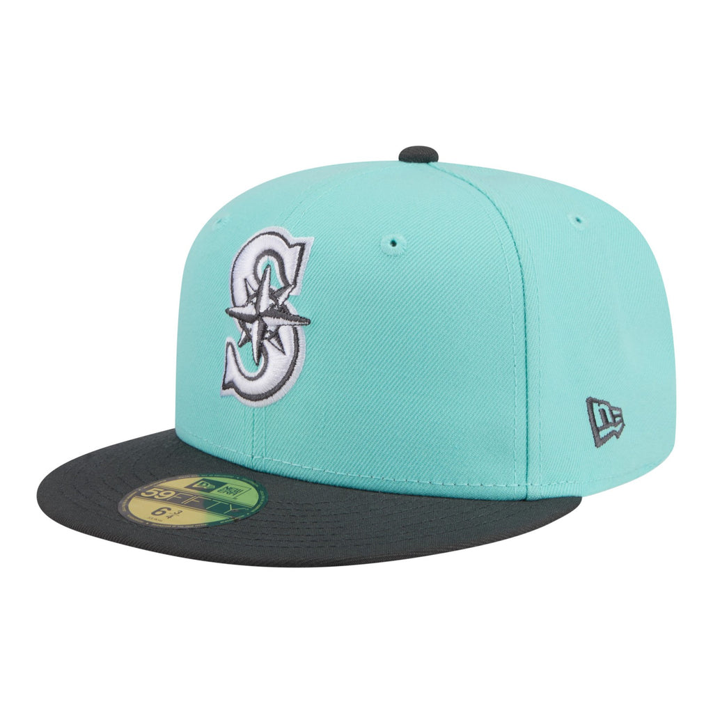 Men's New Era Turquoise/Charcoal Seattle Mariners Two-Tone Color Pack 59FIFTY