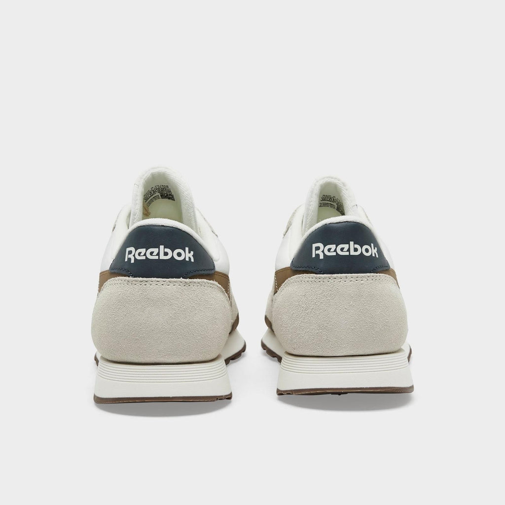 Reebok Classic Leather Classic Nylon  White Black Mens Shoes Sneakers Size 8-13