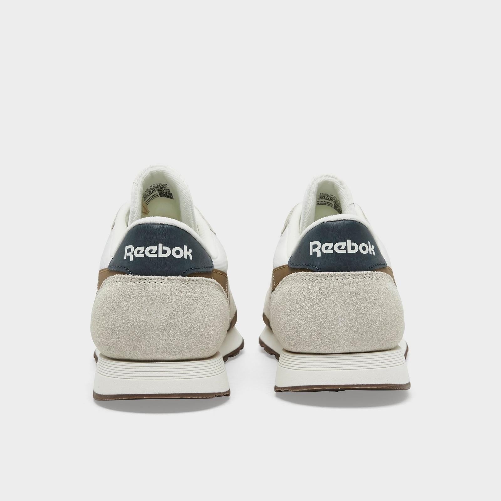 Reebok Classic Leather Classic Nylon  White Black Mens Shoes Sneakers Size 8-13