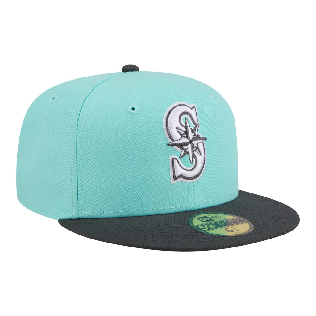 Men's New Era Turquoise/Charcoal Seattle Mariners Two-Tone Color Pack 59FIFTY