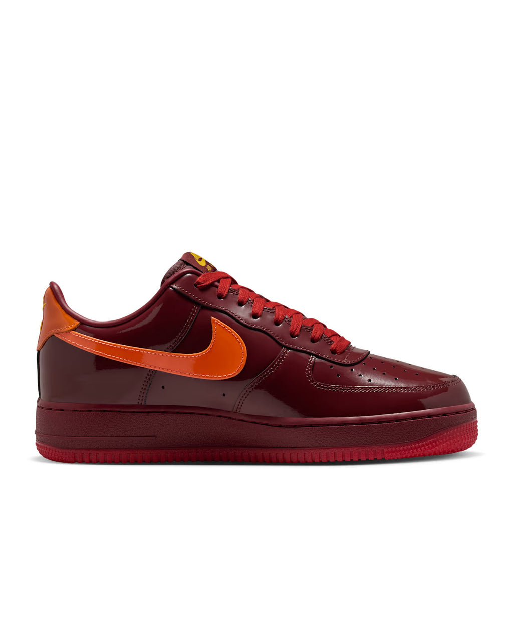 Nike Air Force 1 Low Patent Leather Team Red Orange IO4489-601 Men's Shoes NEW