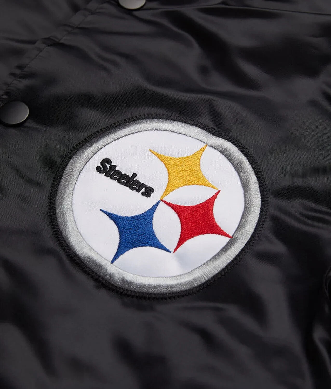 Pittsburgh Steelers NFL Black Satin Jacket with FREE SHIPPING