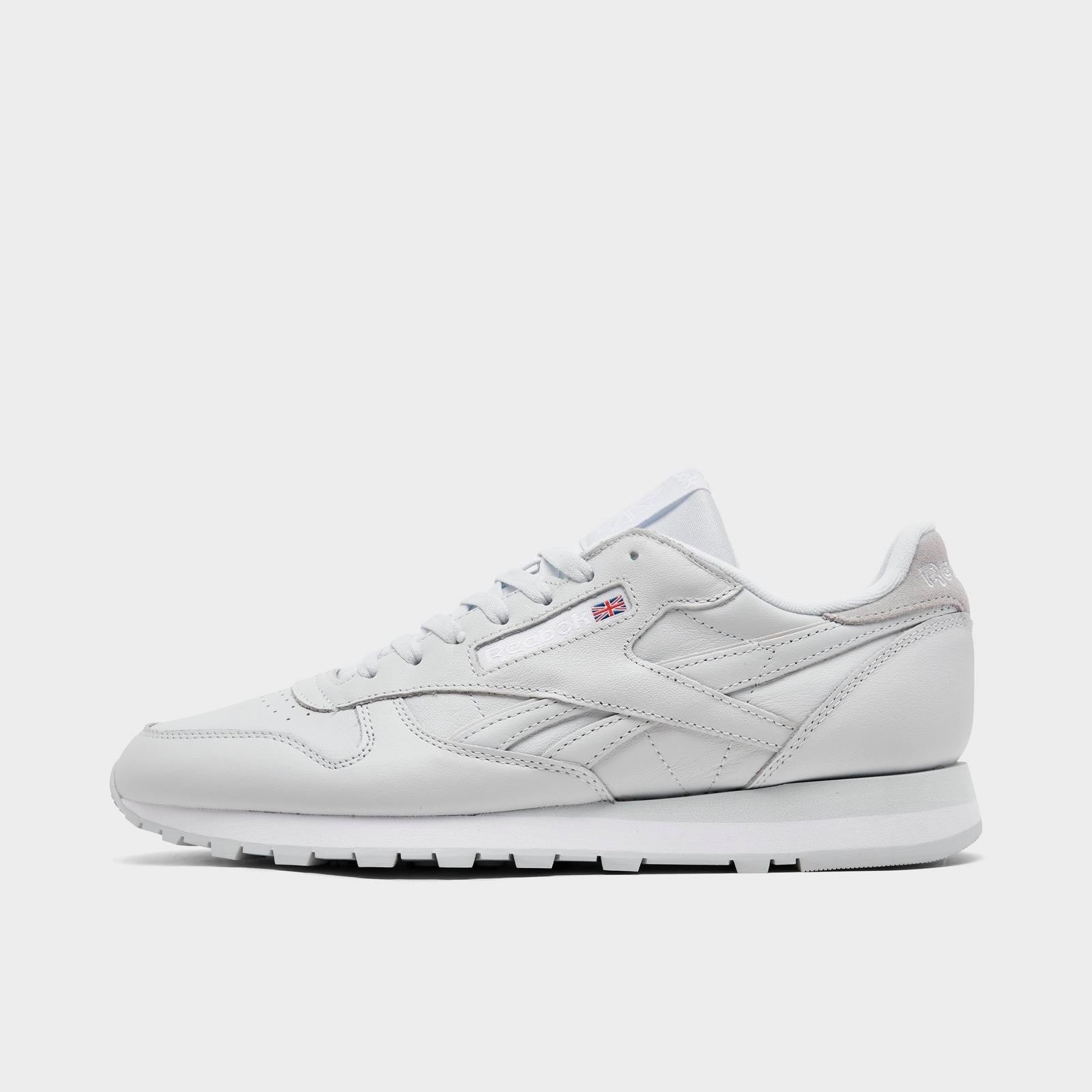 Reebok Classic Leather Classic Nylon  White Black Mens Shoes Sneakers Size 8-13